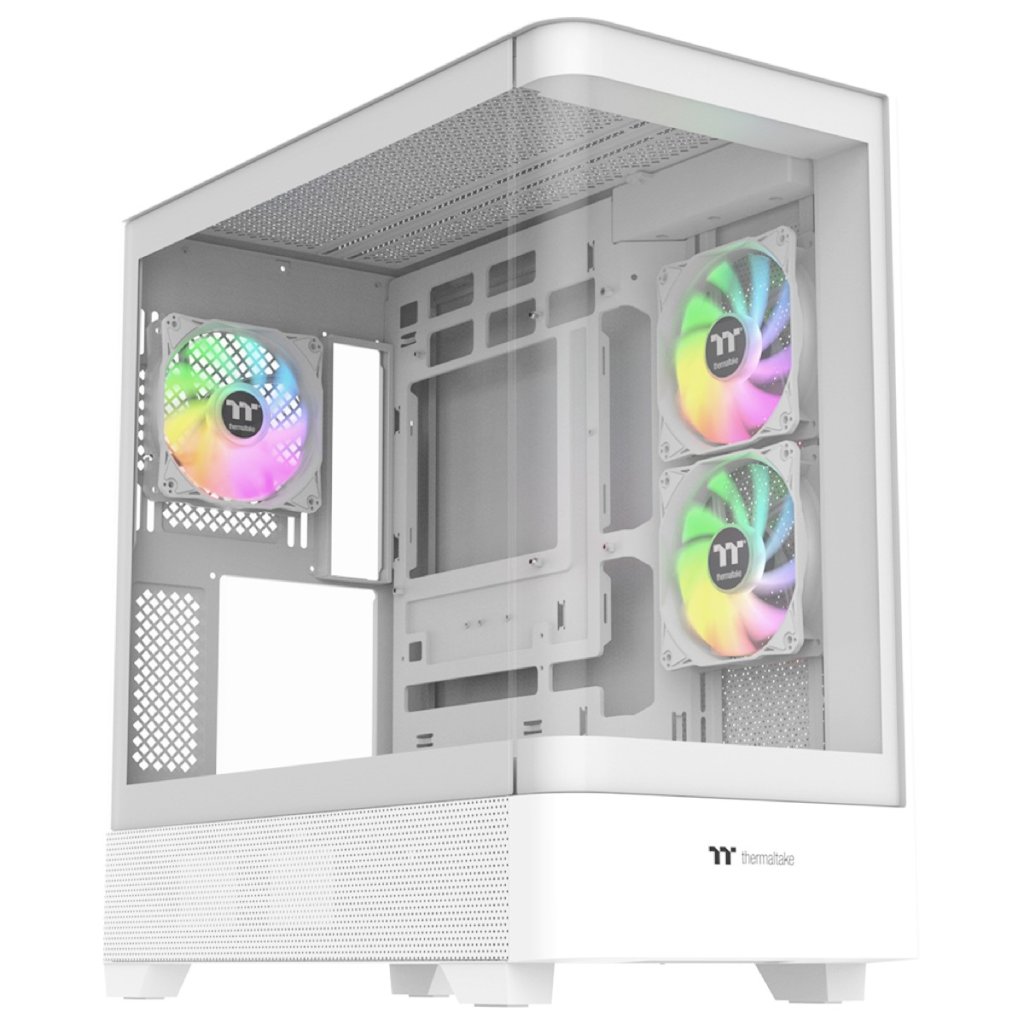 Thermaltake View 200 Tempered Glass ARGB Mid Tower Case - White