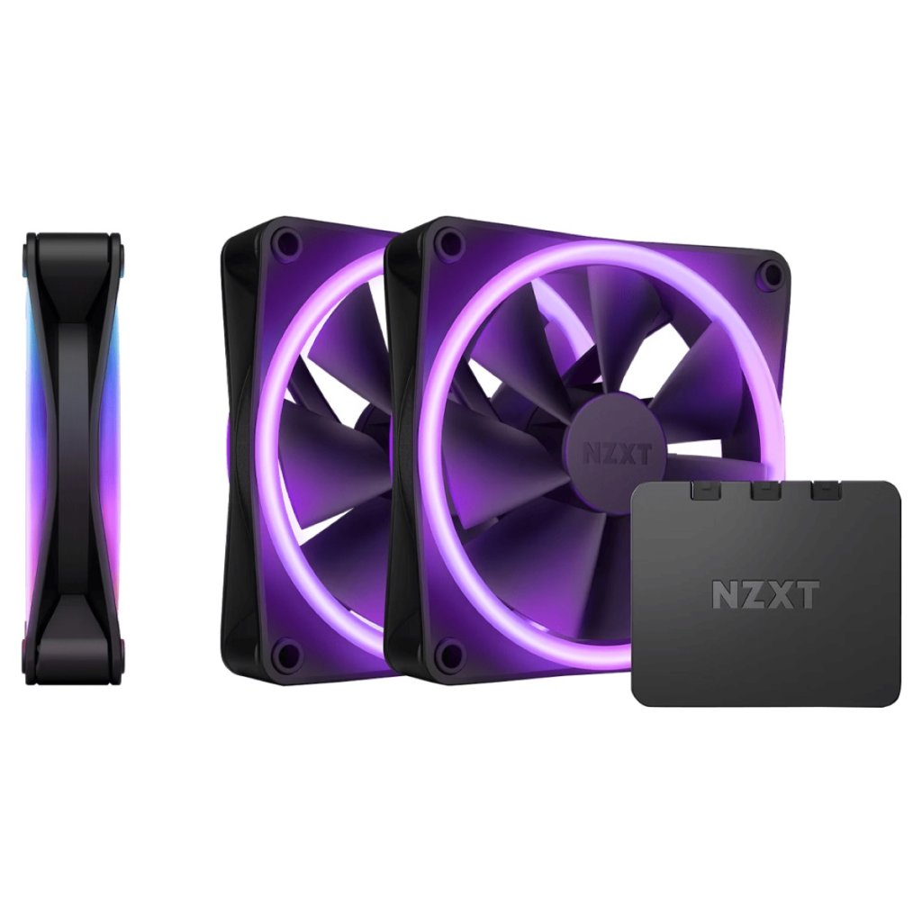 NZXT F120RGB 120mm RGB Case Fan - Triple (Black) Image 1