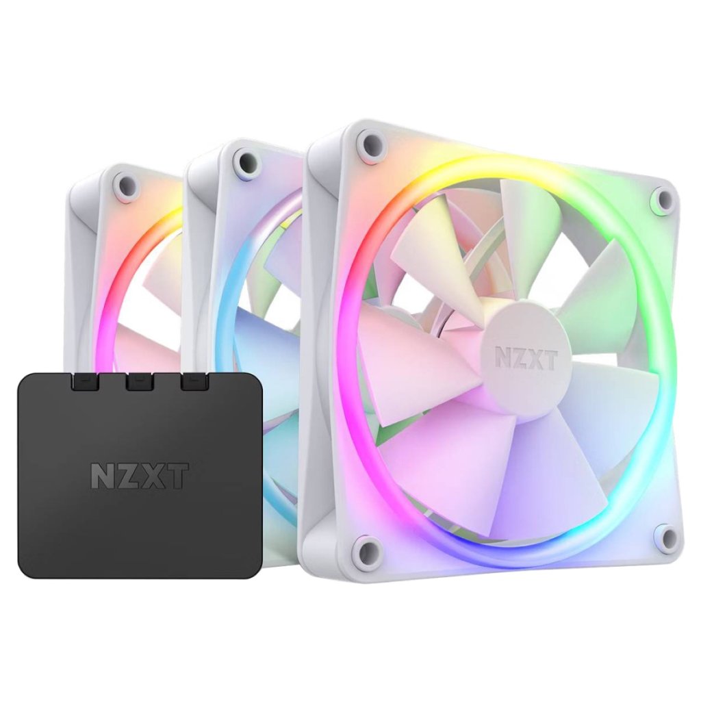 NZXT F120RGB 120mm RGB Case Fan - Triple (White) Image 1