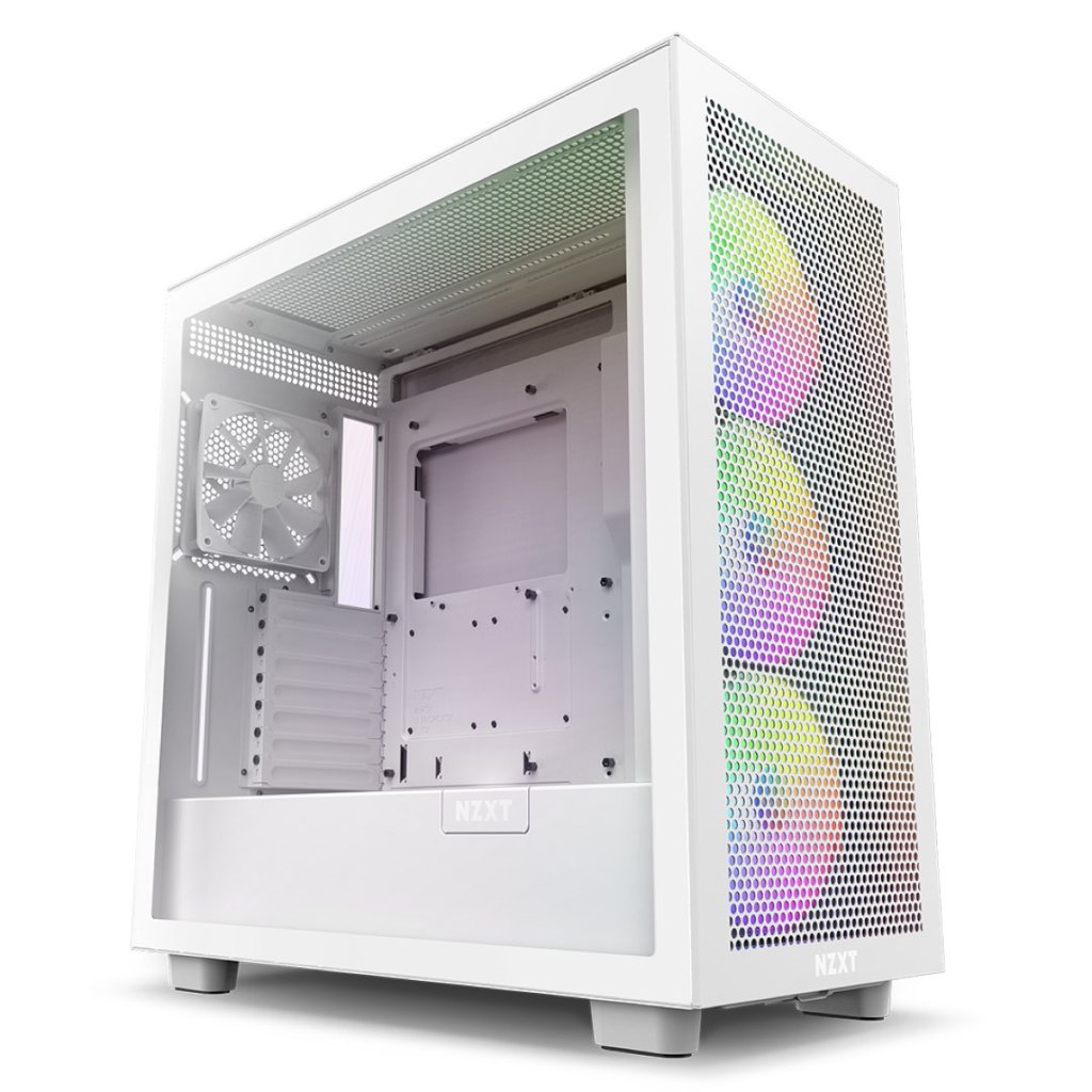 NZXT H7 V1 Base Tempered Glass Mid-Tower E-ATX Case - White Image 1