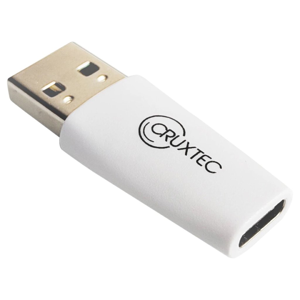 Cruxtec USB 3.0 USB-A Male to USB-C Female USB Adapter - White