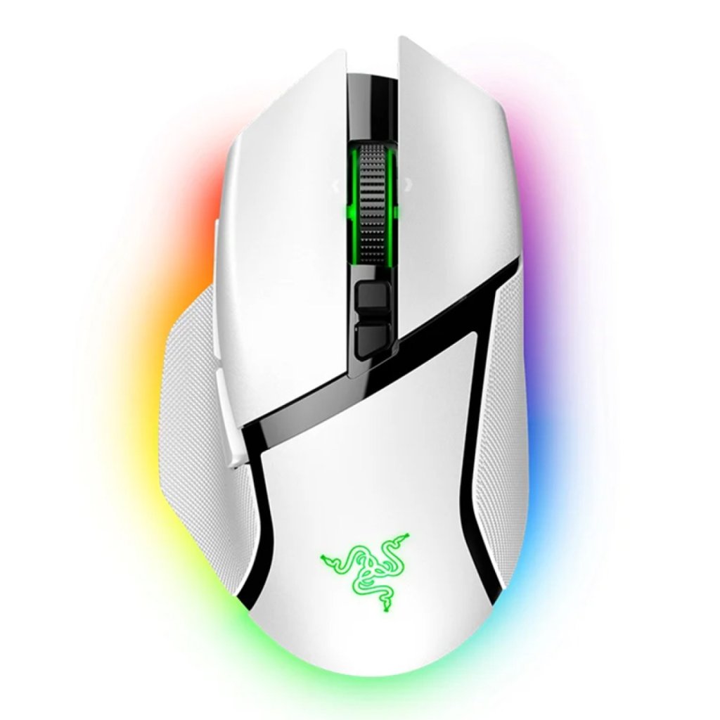 Razer Basilisk V3 Pro Ergonomic Wireless Optical RGB Gaming Mouse - White Image 1