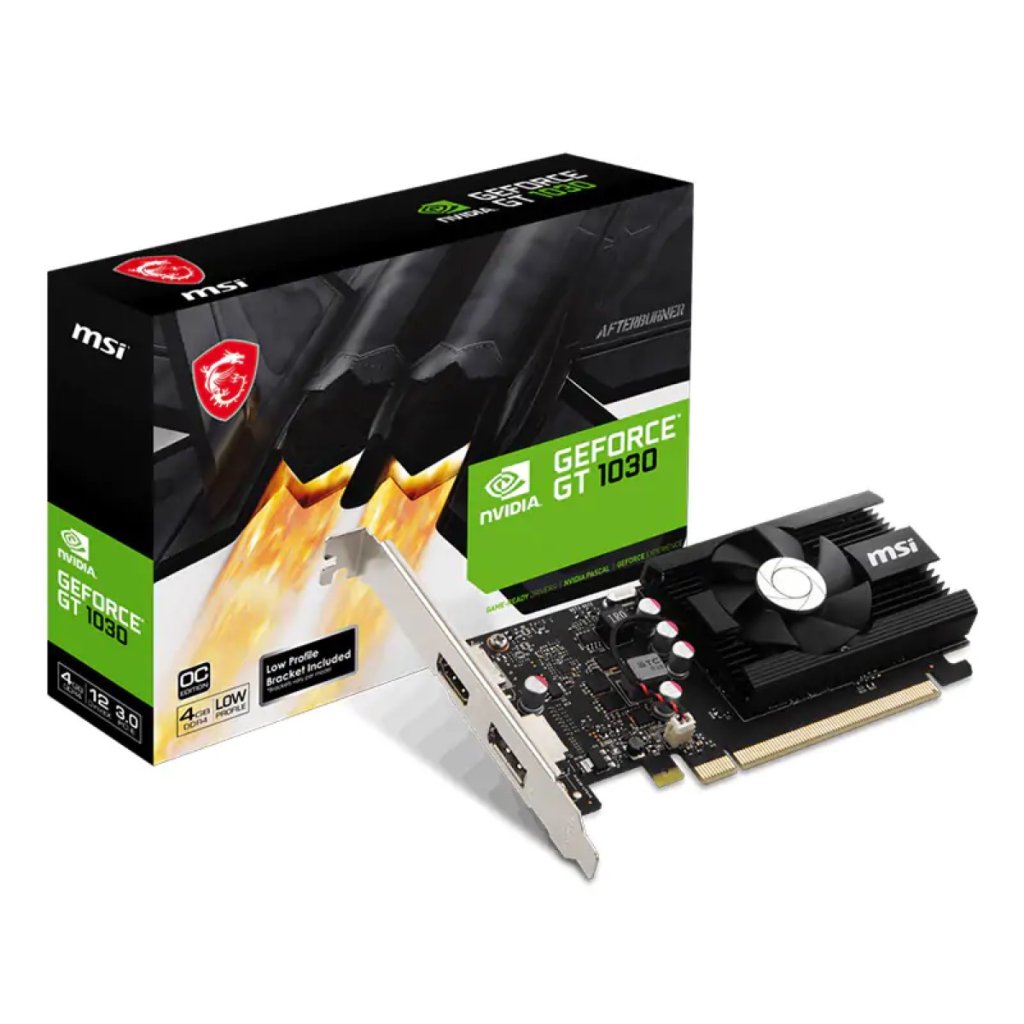 MSI GeForce GT 1030 4GD4 Low Profile OC Graphics Card Image 1