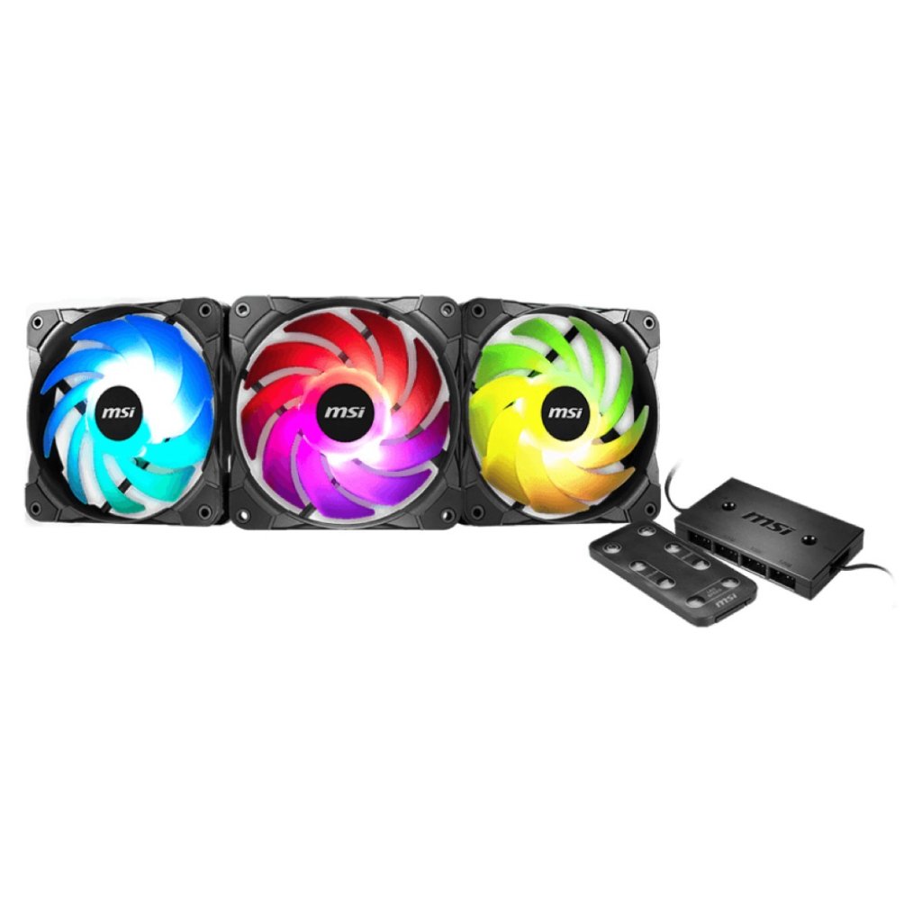 DarkFlash DM12F 3-Pack ARGB Computer Case Fan 120mm Cooling Fan with Remote Controller (Black)