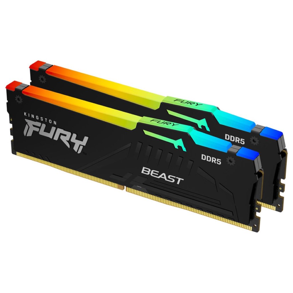 Kingston FURY Beast RGB 32GB (2x 16GB) DDR5 6000MHz AMD Desktop Memory - Black