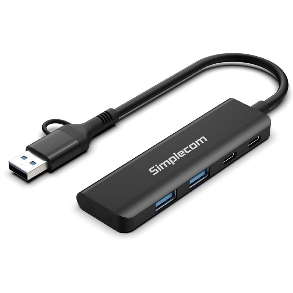 Simplecom CH385 SuperSpeed USB-A and USB-C 4-Port Combo Hub USB 3.2 Gen 1 (2x USB-A and 2x USB-C Por