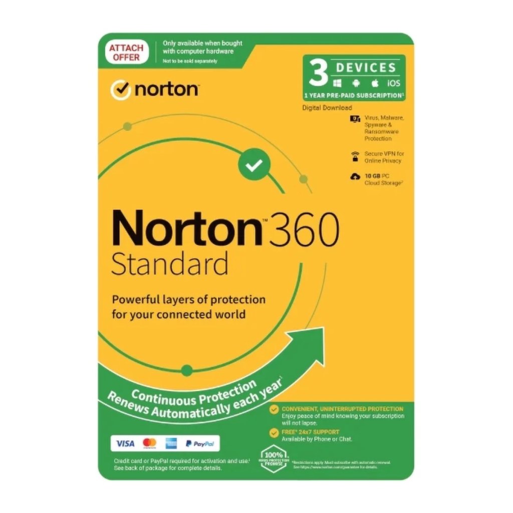 Norton 360 Standard 10GB - 1 User 3 Devices - Attach - 1 Year Image 1