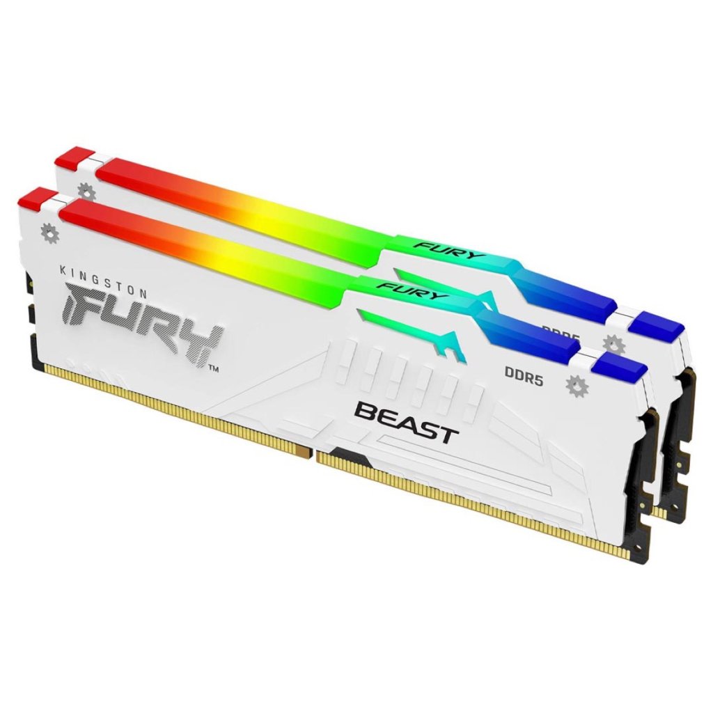 Kingston FURY Beast RGB 32GB (2x 16GB) DDR5 6000MHz AMD & Intel Ready Memory - White