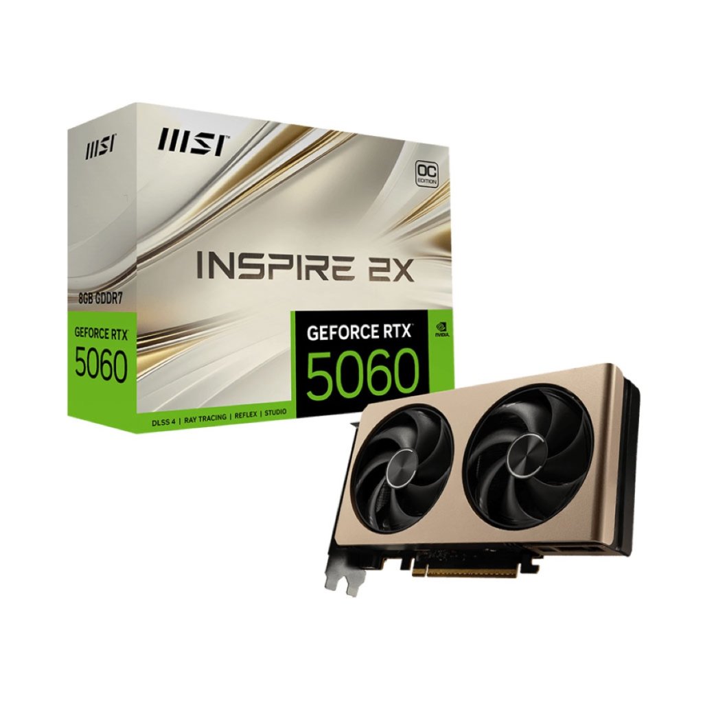 MSI GeForce RTX 5060 INSPIRE 2X OC 8GB Video Card Image 1