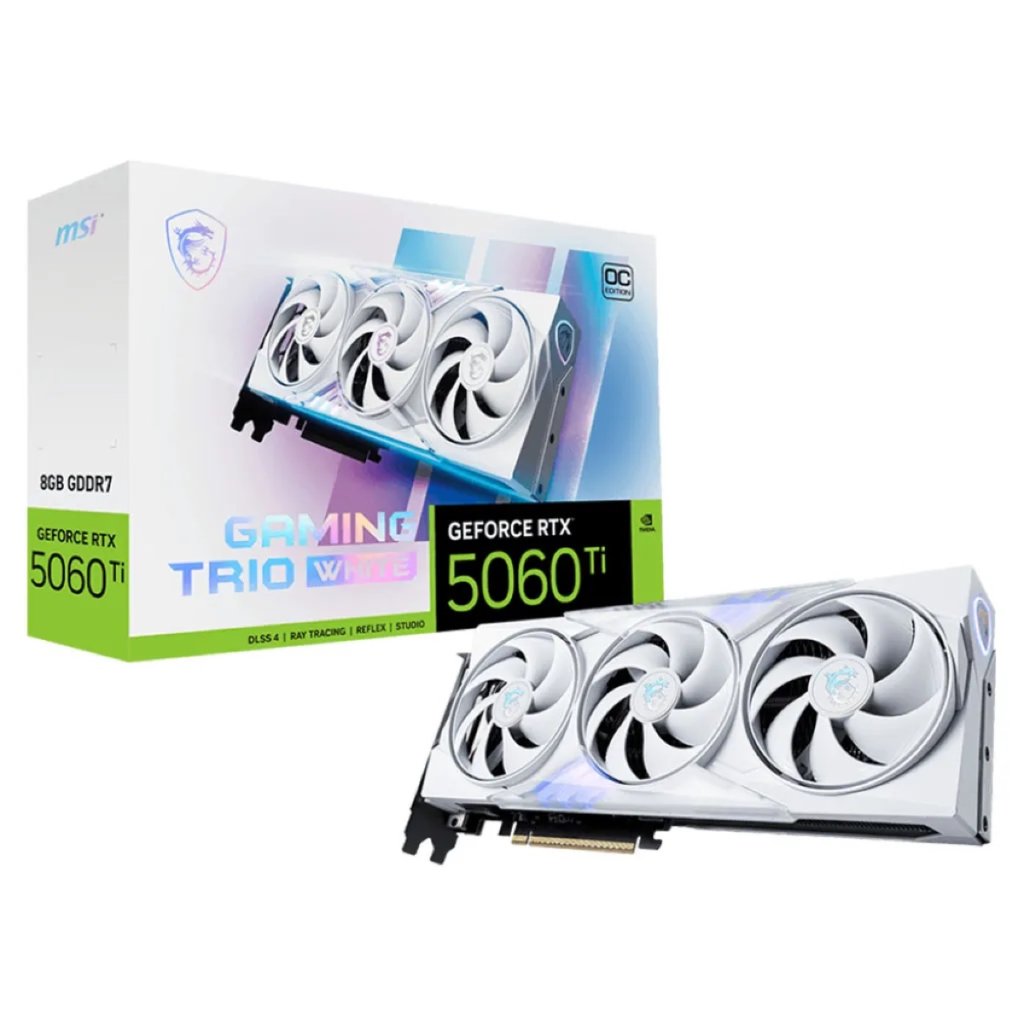 MSI GeForce RTX 5060 Ti GAMING TRIO OC 8GB Video Card - White Image 1