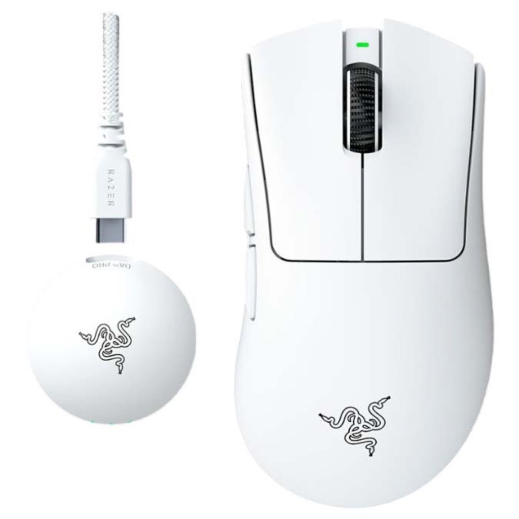 Razer DeathAdder V4 PRO Wireless Gaming Mouse, White