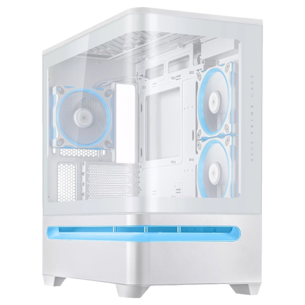 ASUS PRIME AP202 ARGB mATX Case - White Image 1