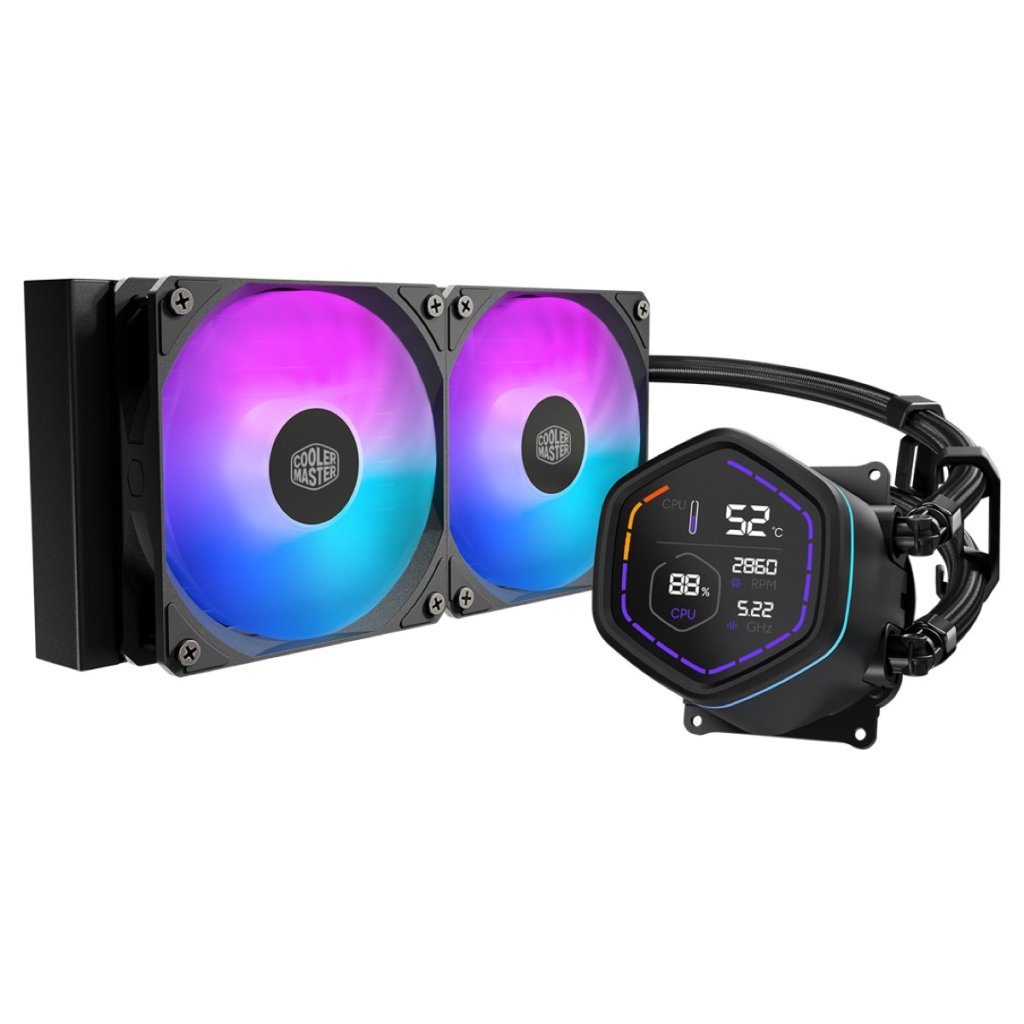 DeepCool LM240 LCD Display 240mm ARGB AIO Liquid CPU Cooler - Black Image 1