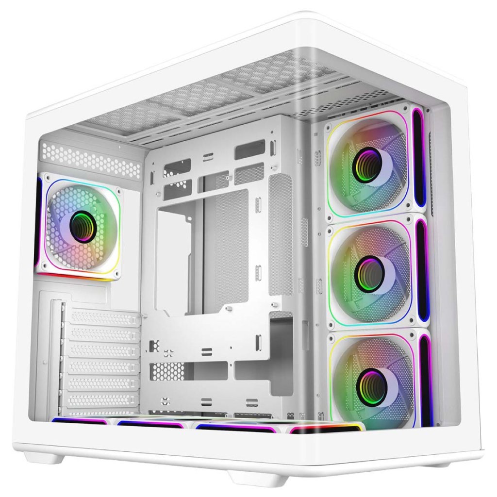 Cooler Master Elite 600 Curved Tempered Glass ATX Case - White