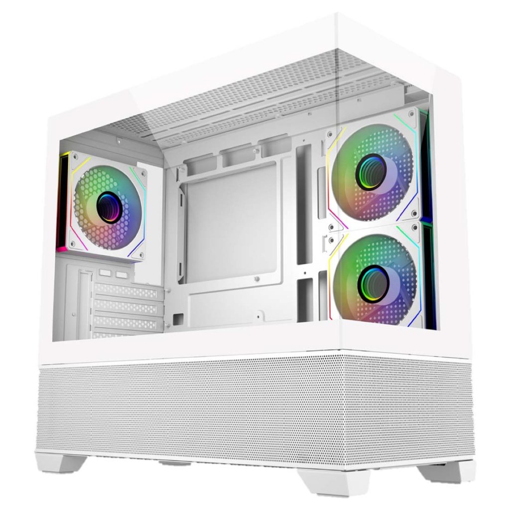 Cooler Master Elite 490 ARGB Tempered Glass Micro-ATX Case - White