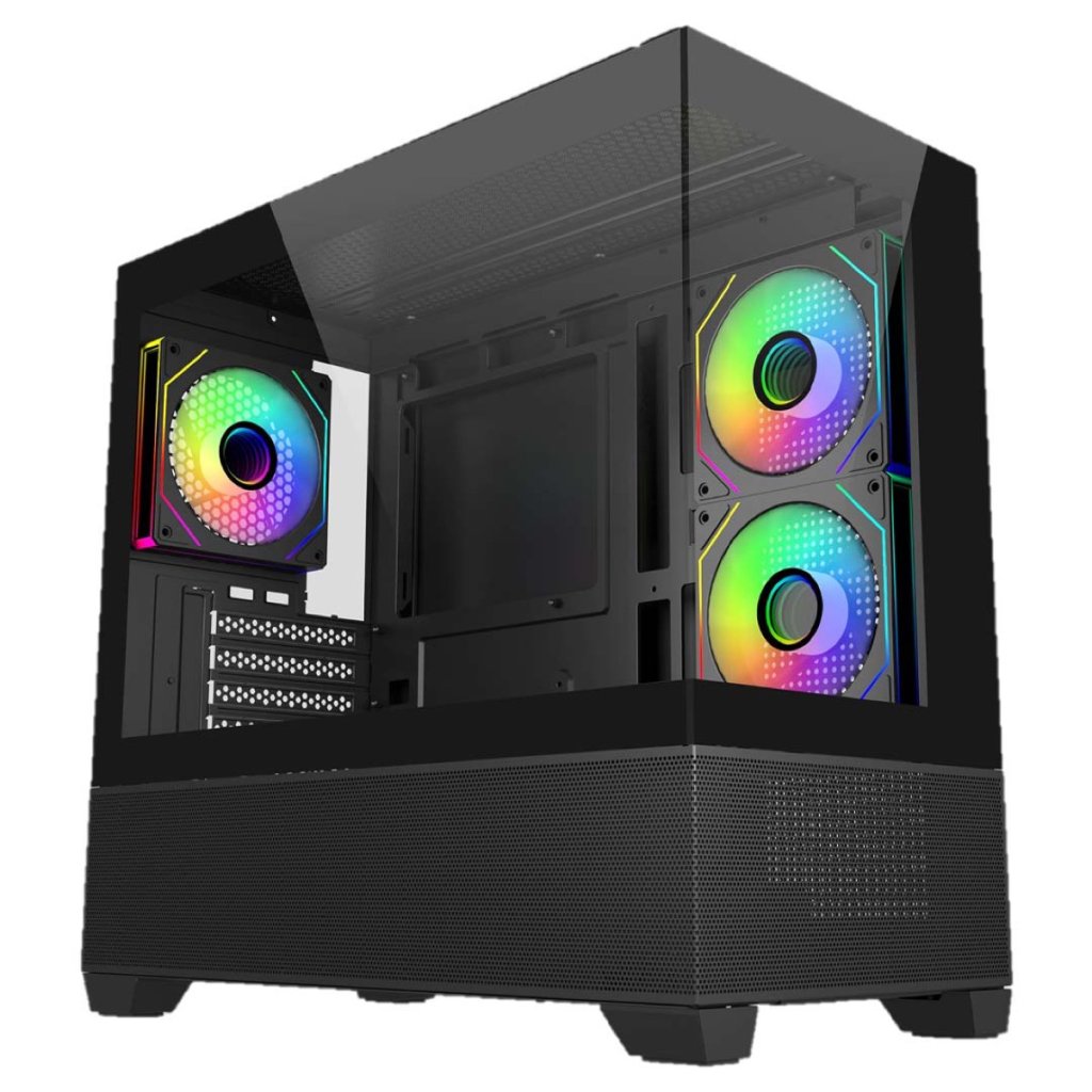 Cooler Master Elite 490 ARGB Tempered Glass Micro-ATX Case - Black Image 1