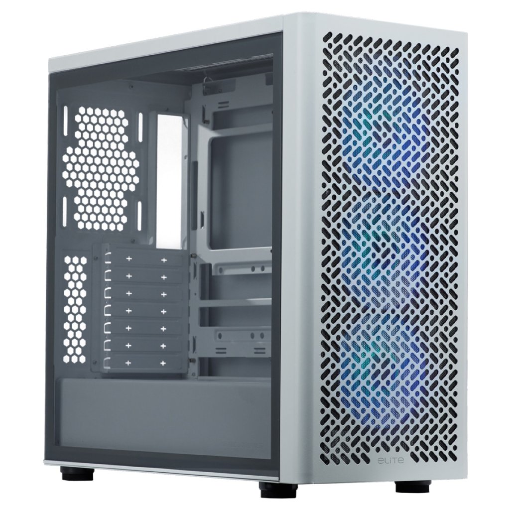 Cooler Master Elite 502 Tempered Glass ATX Case - White