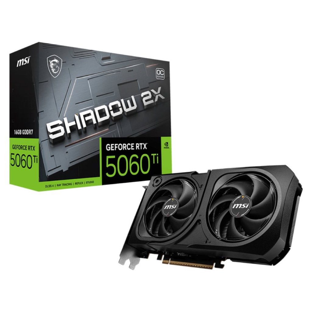MSI GeForce RTX 5060 Ti SHADOW 2X OC PLUS 8GB Video Card Image 1