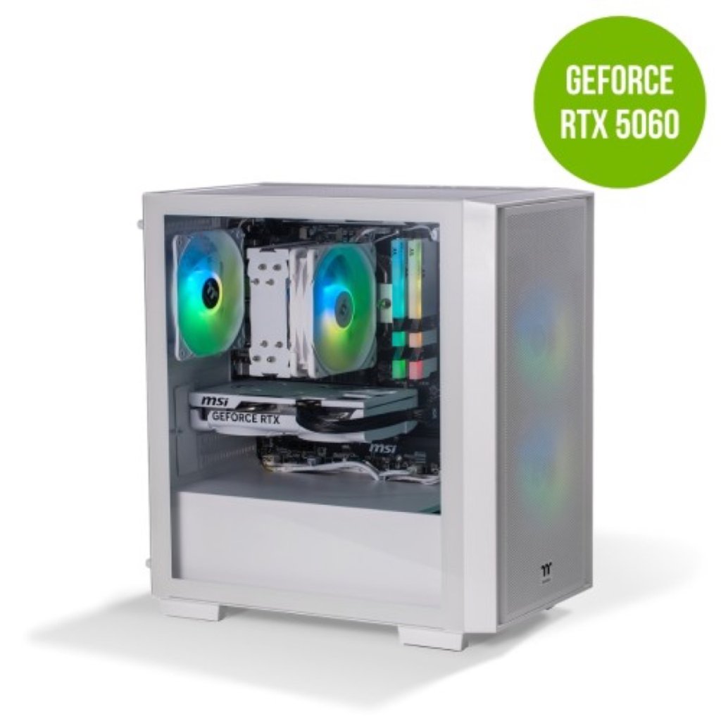 Thermaltake Gaming System Genesis Ultimate V5 Snow - AMD 5600 / RTX 5060/ B550M WIFI/ 16GB RAM/ H16  Image 1