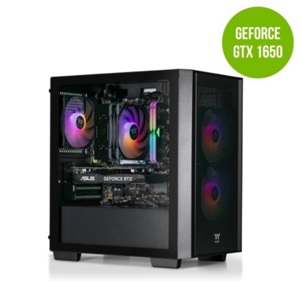 Thermaltake Gaming System Genesis V4 - AMD 5500 / GTX 1650 / B550 WIFI / 16GB RGB RAM / H16 Black