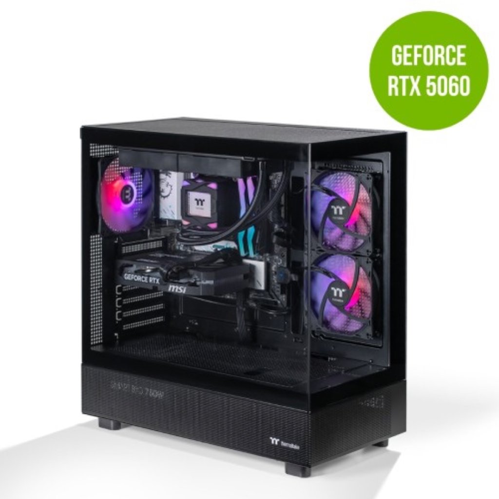 Thermaltake Gaming System Horizon V2 - AMD 7500F / RTX 5060/ B650 WIFI/ 32GB RAM/ View 270 ARGB BLAC Image 1