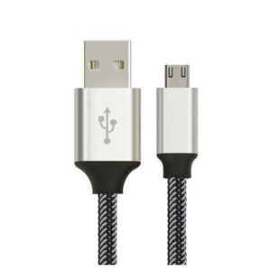 Astrotek 1m Micro USB Data Sync Charger Cable Cord Silver White