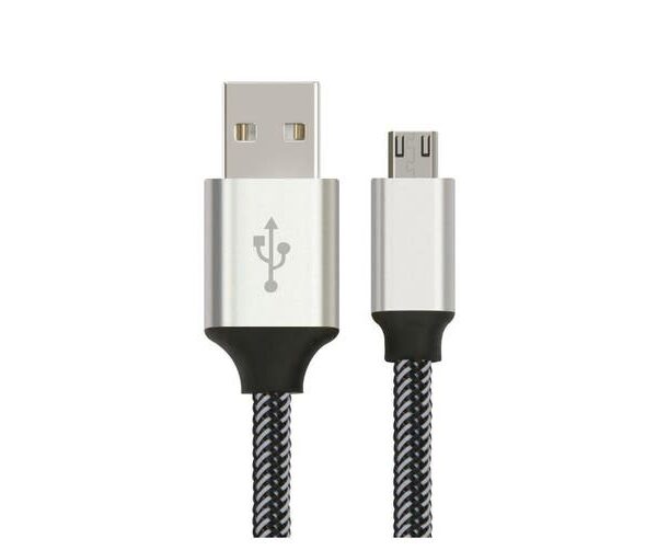 Astrotek 1m Micro USB Data Sync Charger Cable Cord Silver White