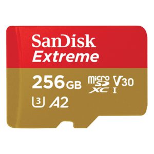 SanDisk 256GB Extreme microSDXC UHS-I Memory Card with SD Adaptor – 160MB/s