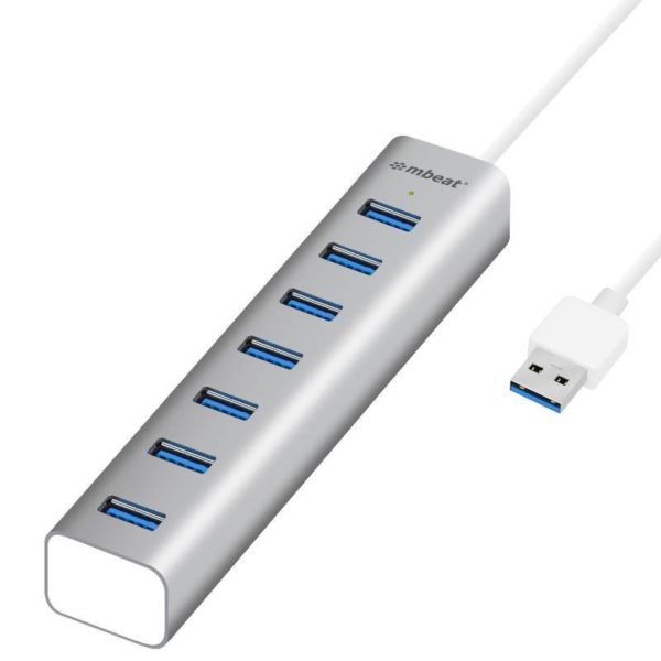 Mbeat 7-Port USB 3.0 Aluminium Slim Hub For PC, Mac and Laptop – MB-HUB768
