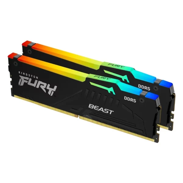 Kingston 16GB Kit (2x8GB) DDR5 Fury Beast RGB C36 5600MHz – Black