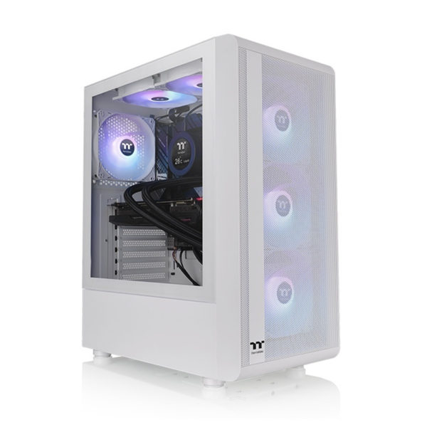 Thermaltake S200 Mesh Tempered Glass ARGB Mid Tower Case – White