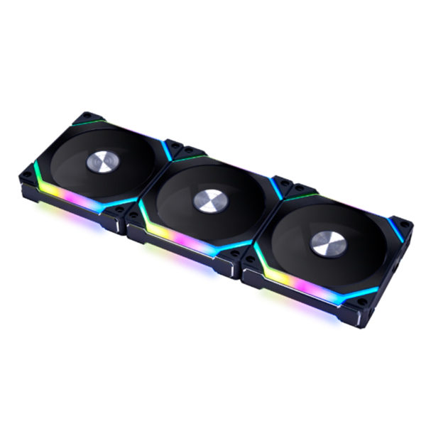 Lian-Li SLV2-3B UNI 120mm ARGB PWM Case Fan – 3 Pack with Controller – Black