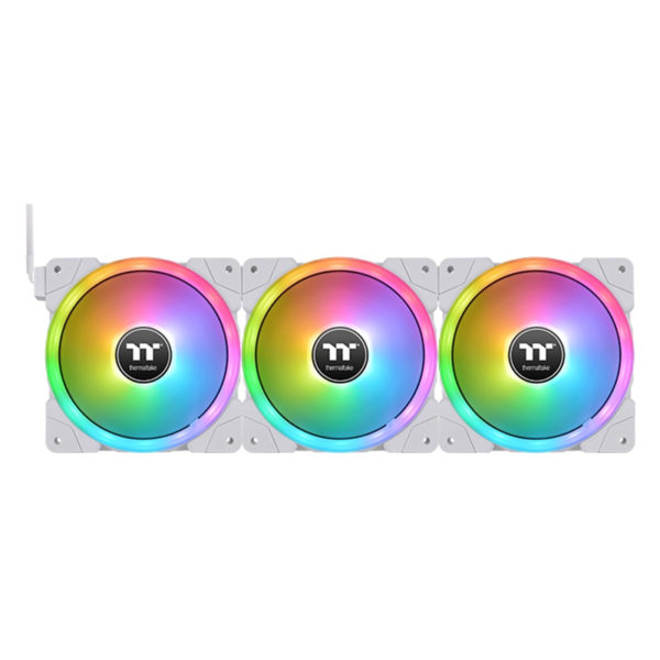 Thermaltake SWAFAN EX12 RGB 120mm Magnetic PWM Cooling Fan White – 3 Pack