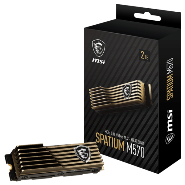 MSI SPATIUM M570 2TB PCIe Gen5 NVMe M.2 2280 SSD with Heatsink