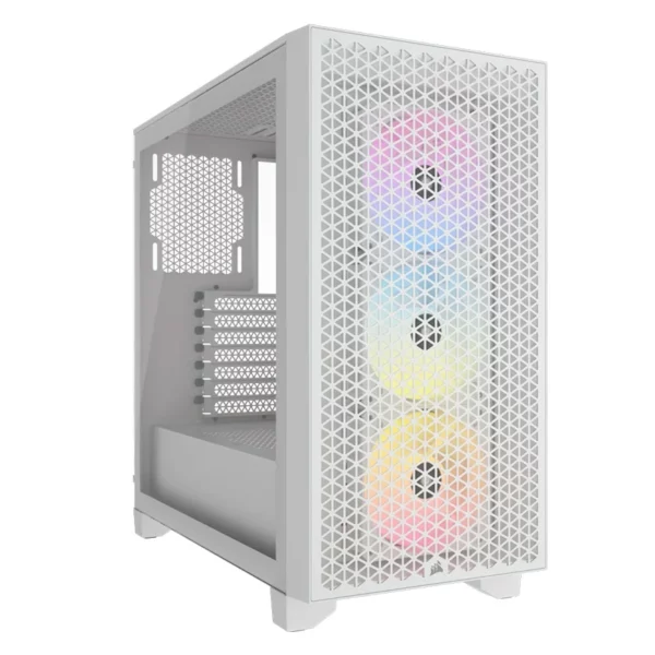 Corsair 3000D Airflow RGB Tempered Glass Mid-Tower ATX Case – White
