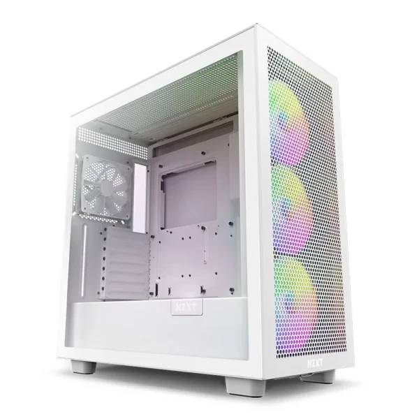 NZXT H7 V2 Flow RGB Tempered Glass Mid-Tower ATX Case – White