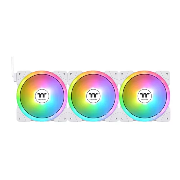 Thermaltake SWAFAN EX12 ARGB 120mm Magnetic PWM Cooling Fan White – 3 Pack