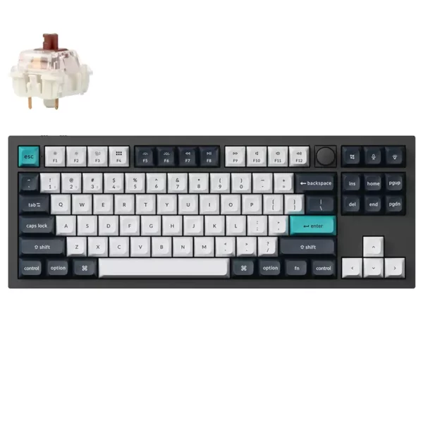 Keychron Q3 Max 80% TKL Full Assembled Knob RGB Hot-Swap Gateron Wireless QMK Custom Keyboard Brown Switch Black