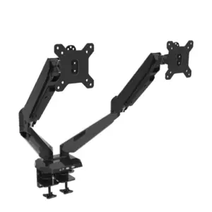 VisionMount VM-GM224U Gas Spring Desk Clamp Aluminium Dual LCD Monitor Arm with USB Port