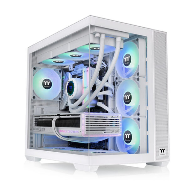 Thermaltake View 380 Tempered Glass ARGB Mid Tower Case Snow White Edition
