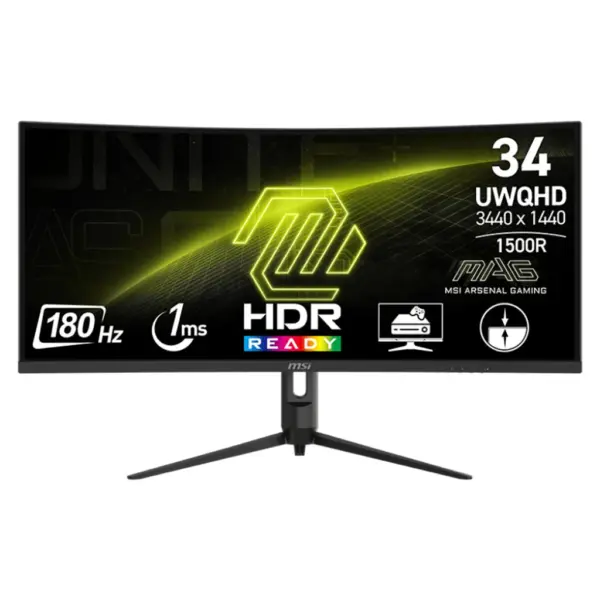 MSI MAG 342CQR E2 34″ 180Hz UWQHD 1ms Adaptive Sync Curved Gaming Monitor