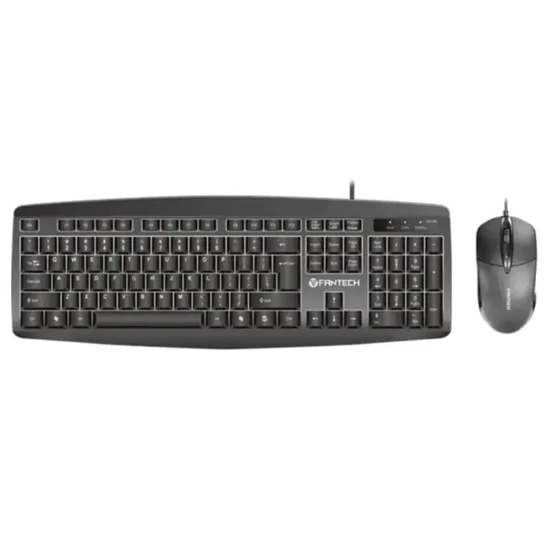 Fantech KM-100 Office Wired Computer Keyboard and Mouse Combo – Black (KBFTKM100BK)