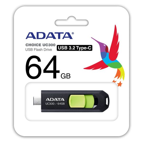 ADATA 64GB UC300 USB-C 3.2 Flash Drive – Black