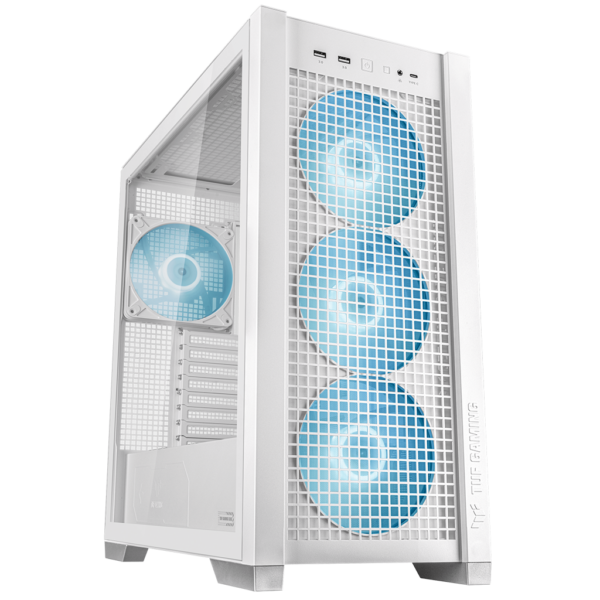 ASUS TUF Gaming GT302 ARGB Mesh & Tempered Glass Mid-Tower E-ATX Case – White