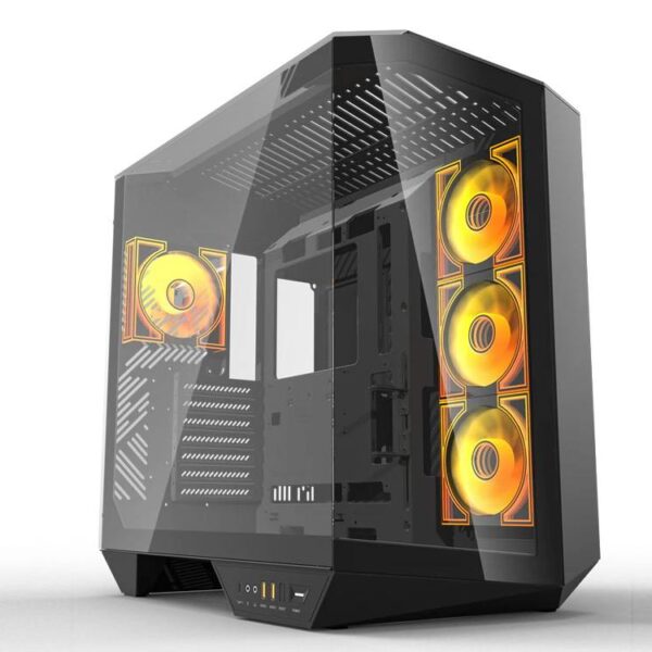 DarkFlash DY470-HQ3 Three-side Glass Case with 4x ARGB Fans – Black