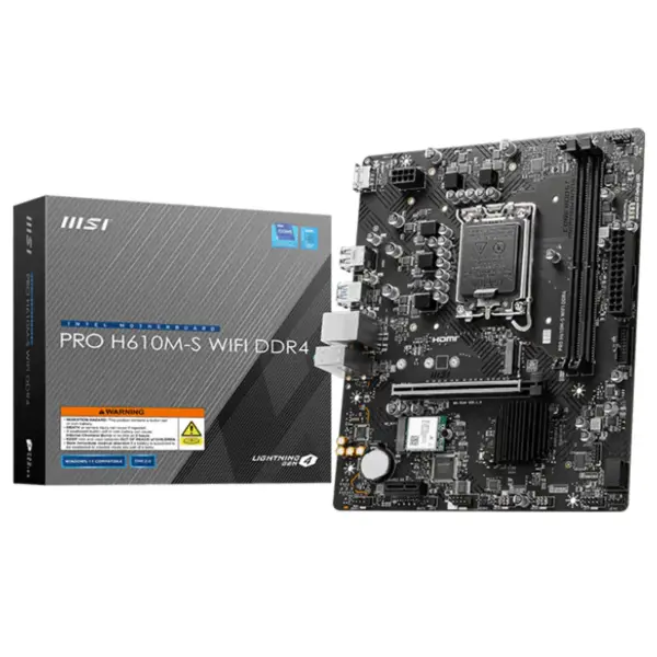 MSI PRO H610M-S WIFI DDR4 LGA 1700 mATX Motherboard
