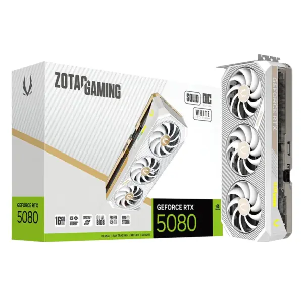Zotac Gaming GeForce RTX 5080 Solid OC 16GB Graphics Card – White