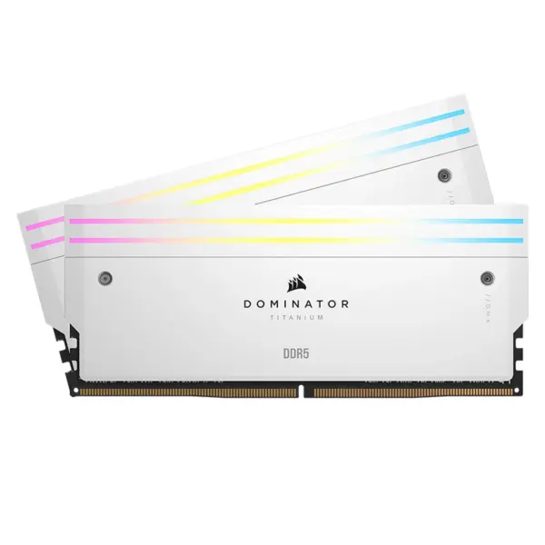 Corsair DOMINATOR TITANIUM RGB 64GB (2x32GB) DDR5 6400MHz Desktop Memory – White