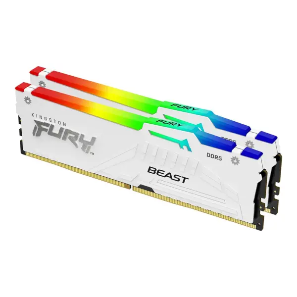 Kingston FURY Beast RGB 32GB (2x 16GB) DDR5 6000MHz AMD & Intel Ready Memory – White