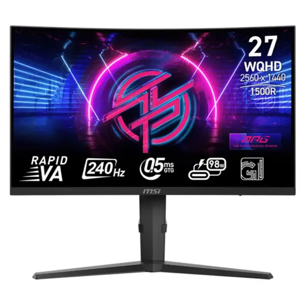 MSI MPG 275CQRXF 27″ 240Hz WQHD 0.5ms FreeSync HDR400 VA Curved Gaming Monitor